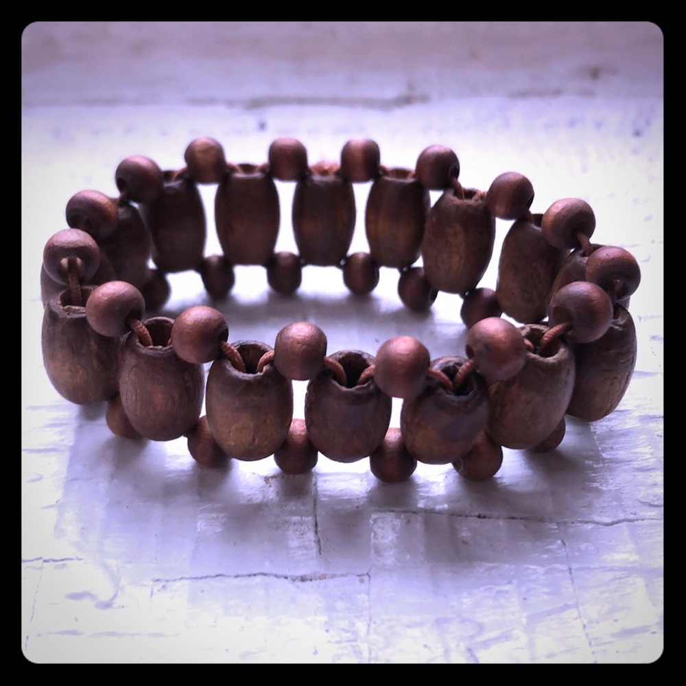Wooden bead bracelet